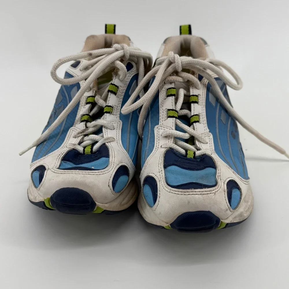 Y2K‎ Retro Fashion Bug Womens Blue White Chunky Dad Sneakers Trainers Size 6.5